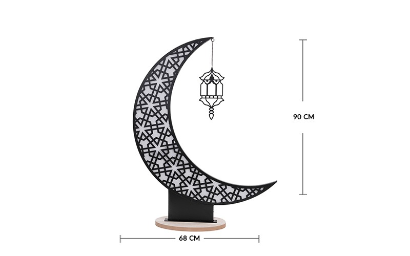 ديكور هلال رمضان المضيء - 1 قطعة