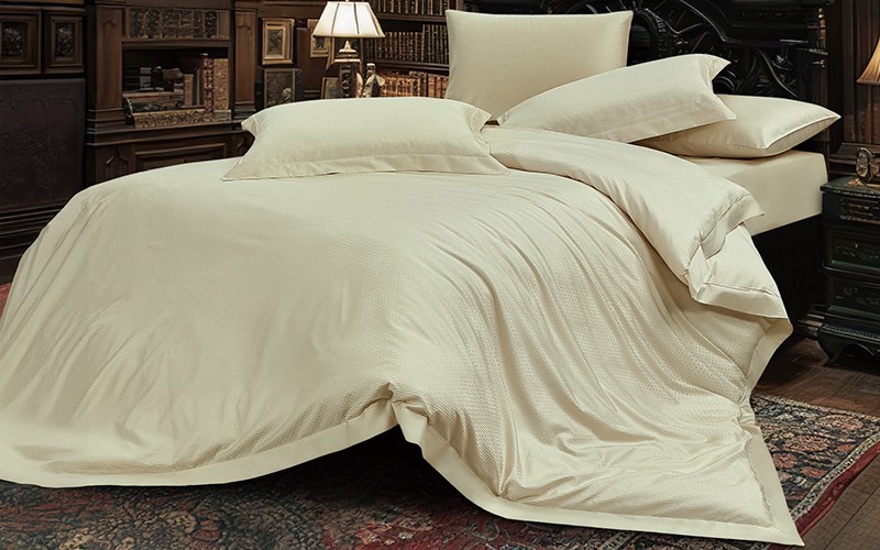 Arabella Luxury Tencel & Cotton Duvet Cover Without Filling 6 PCS - King L.Beige