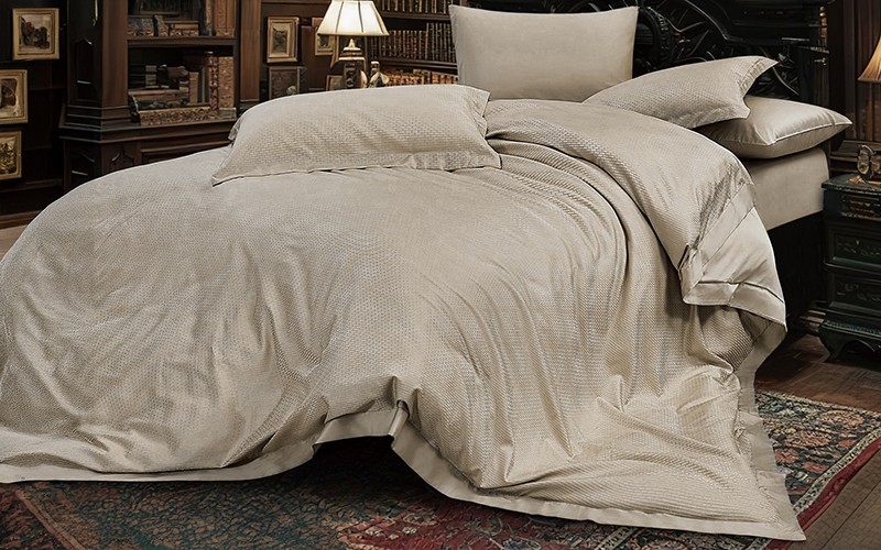 Arabella Luxury Tencel & Cotton Duvet Cover Without Filling 6 PCS - King D.Beige