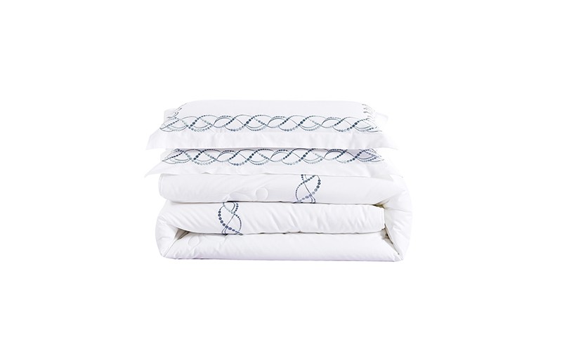 Grace Cotton Embroidered Comforter Bedding Set 6 PCS - King White & Silver