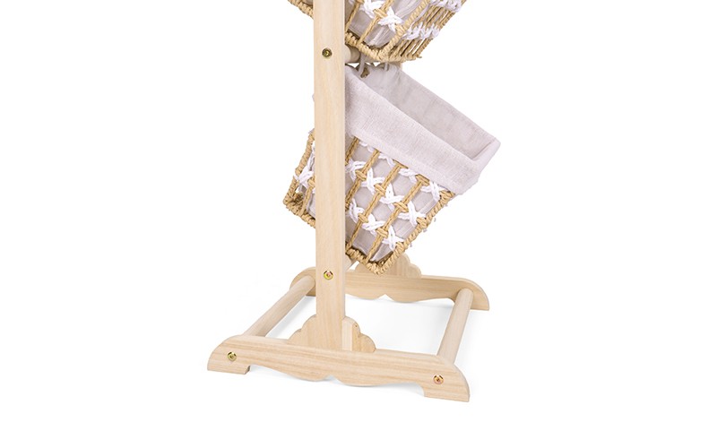 Woven Paper Rope Storage Baskets Set With Stand 3 PCS