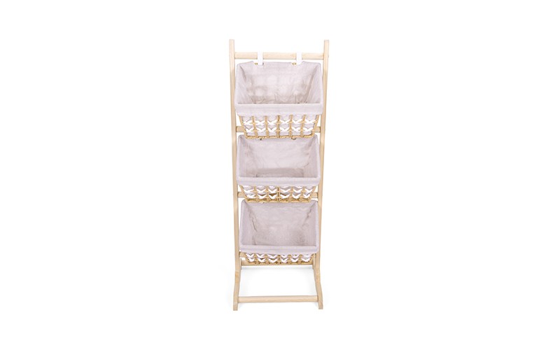 Woven Paper Rope Storage Baskets Set With Stand 3 PCS