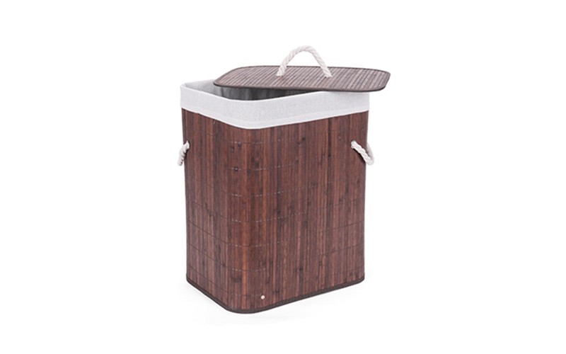 Al Saad Home Bamboo Laundry Basket 1 Pc - Brown