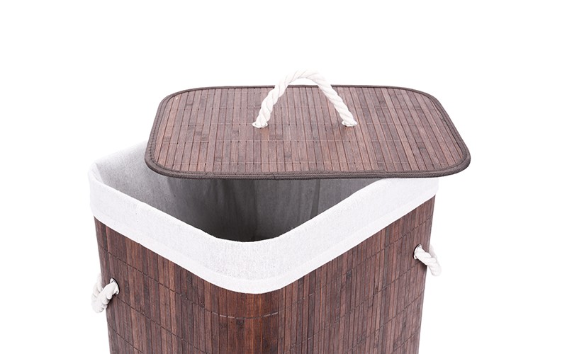 Al Saad Home Bamboo Laundry Basket 1 Pc - Brown