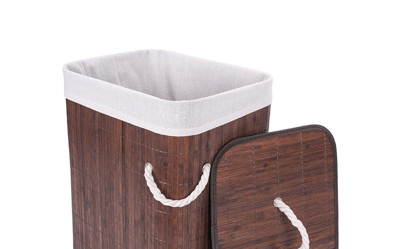 Al Saad Home Bamboo Laundry Basket 1 Pc - Brown
