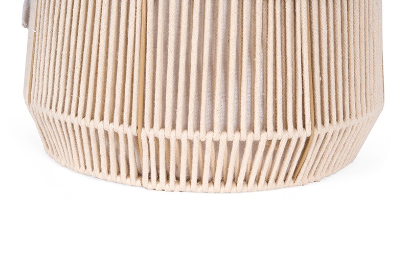 Round Storage Basket with Natural Rope Weave 1 Pc - Beige