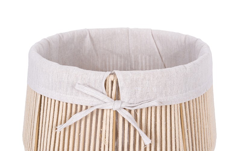 Round Storage Basket with Natural Rope Weave 1 Pc - Beige