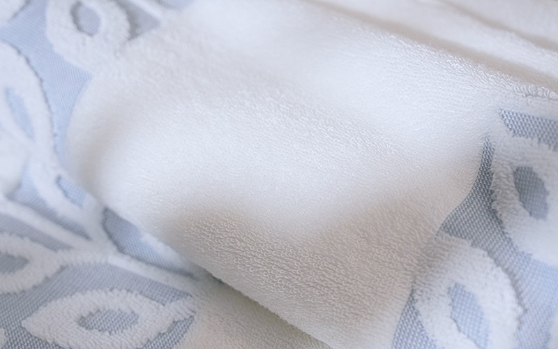 Al Saad Home Punch Cotton Towel ( 50 x 100 ) - White & L.Blue