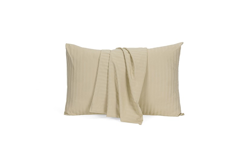 Al Saad Home Cotton Stripe Pillow Case 2 PCS - D.Beige