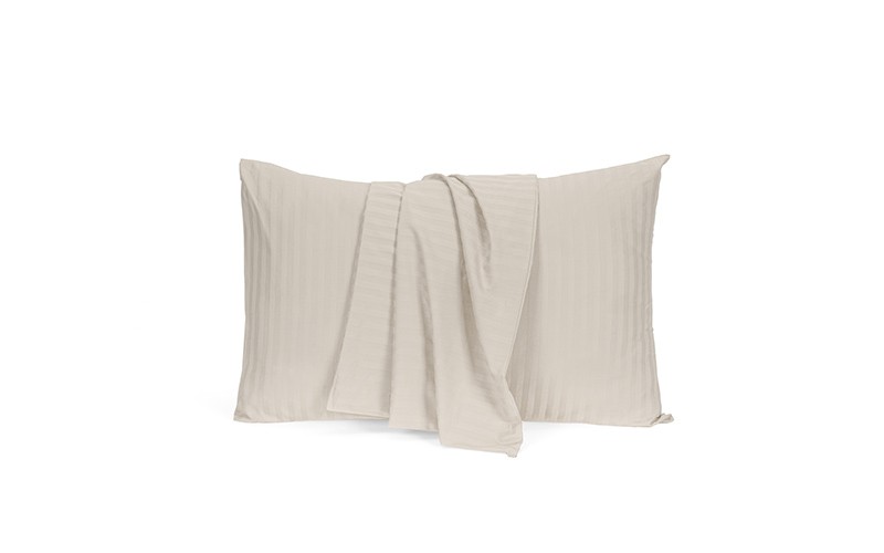 Al Saad Home Cotton Stripe Pillow Case 2 PCS - L.Beige