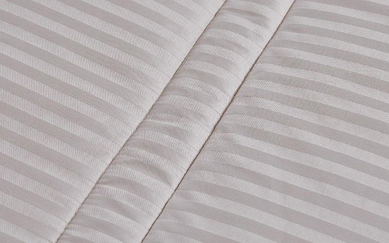 Marriot Cotton Stripe Comforter Bedding Set 7 PCS - King L.Grey