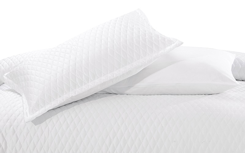 Diamond Cotton Comforter Bedding Set 6 PCS - King White