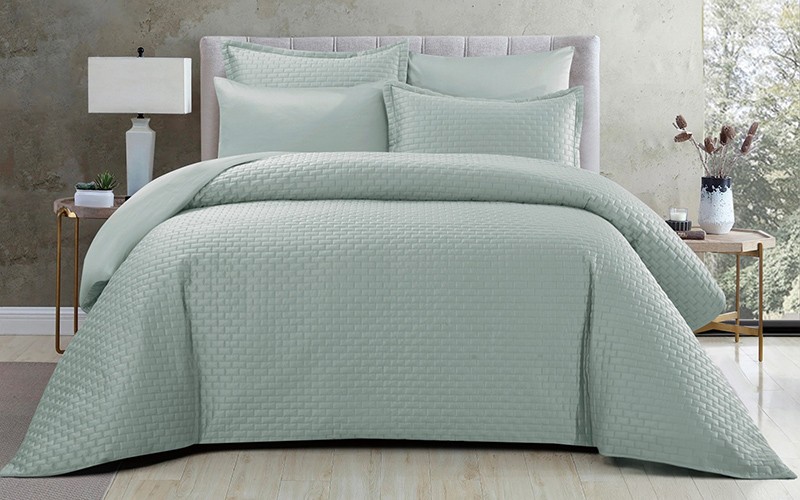 Elegance X  Cotton Comforter Bedding Set 6 PCS - King L.Green