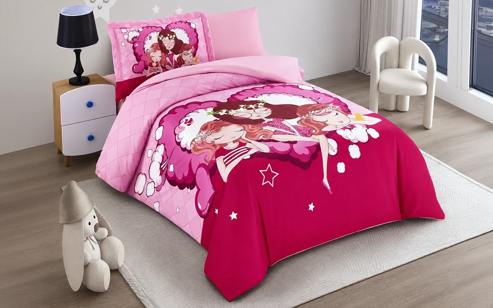 Rosoom Kids Comforter Bedding Set 4 PCS - Multi Color