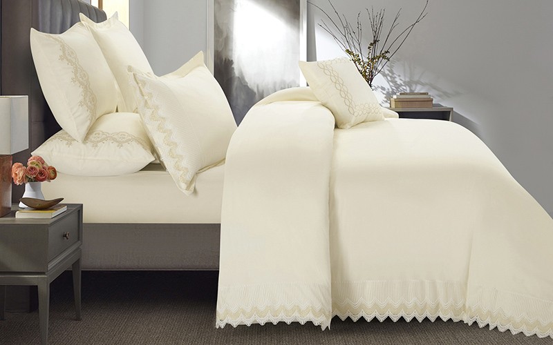 Dantella Cotton Lace Set Wedding Box 7 Pcs  - King Cream
