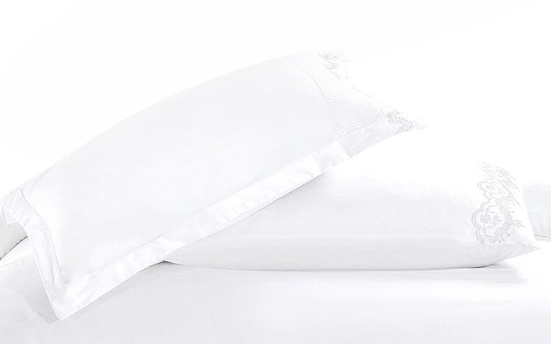 Dantella Cotton Lace Duvet Cover Bedding Set Without Filling 6 PCS - King White 