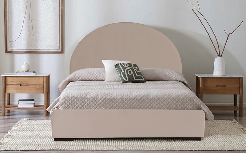 Al Saad Home Sahara Bed With Storage Drawers ( 120 x 200 ) - Single D.Beige