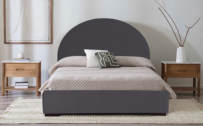 Al Saad Home Sahara Bed With Storage Drawers ( 150 x 200 ) - Queen D.Grey