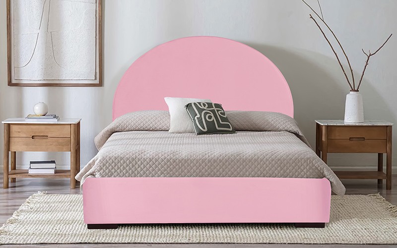 Al Saad Home Sahara Bed With Storage Drawers ( 150 x 200 ) - Queen Pink