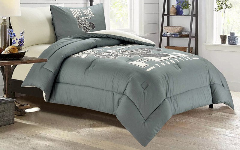 Cannon Kids Cotton Printed Comforter Set 4 PCS - D.Grey