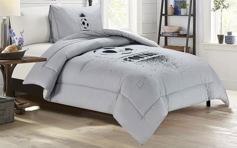 Cannon Kids Cotton Printed Comforter Set 4 PCS - Grey