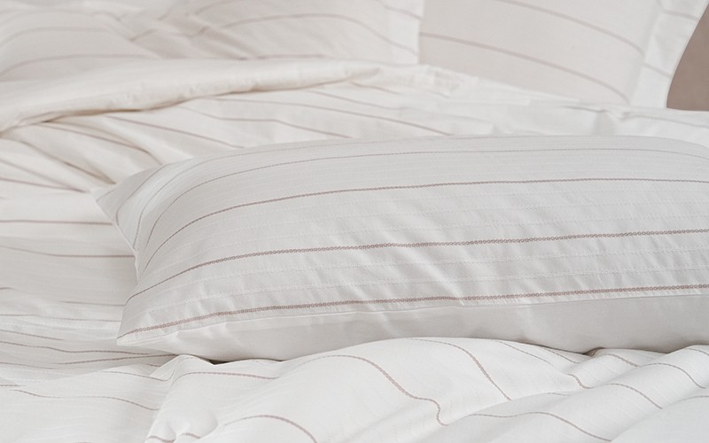Al Saad Home Stripe Cotton Duvet Cover Without Filling Set 6 PCs - King Off White