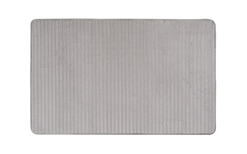 AL Saad Home Flannel slim stripe memory foam Bath mat - L.Grey