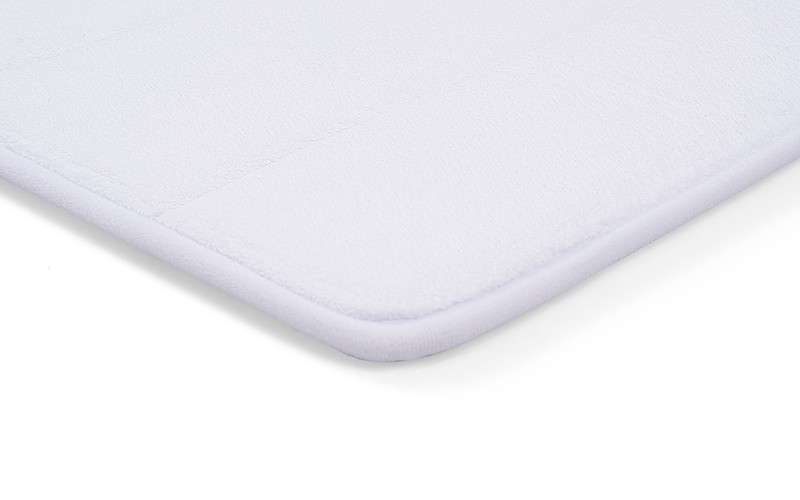 AL Saad Home Coral fleece stripe memory foam Bath mat - White