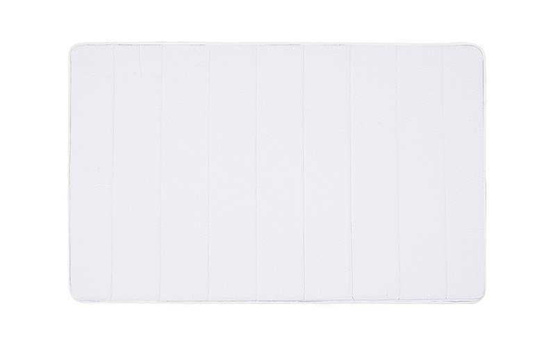 AL Saad Home Coral fleece stripe memory foam Bath mat - White