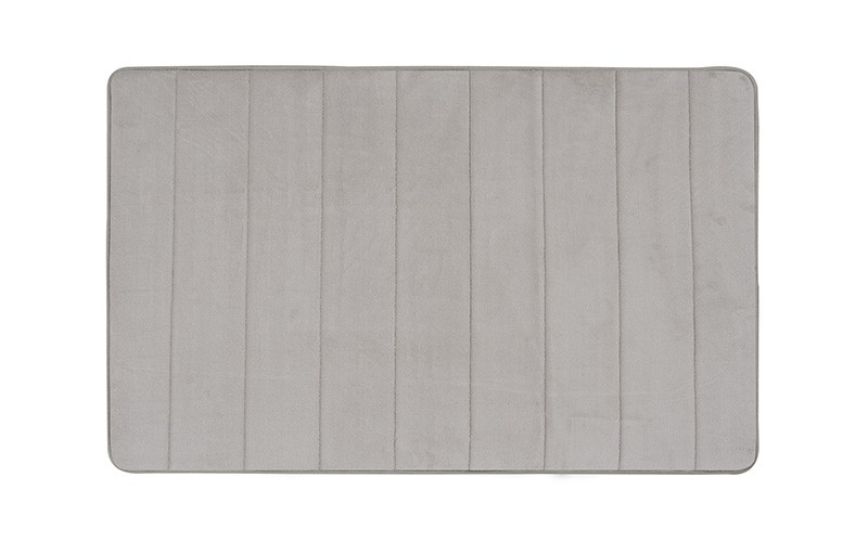 AL Saad Home Coral fleece stripe memory foam Bath mat - Grey