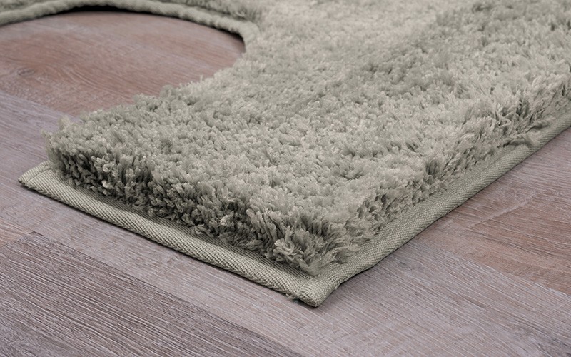 AL Saad Home Square wide border Bath mat 3 Pcs - Grey