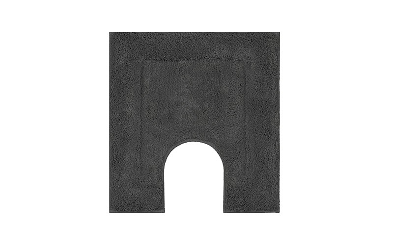 AL Saad Home Square wide border Bath mat 3 Pcs - D.Grey