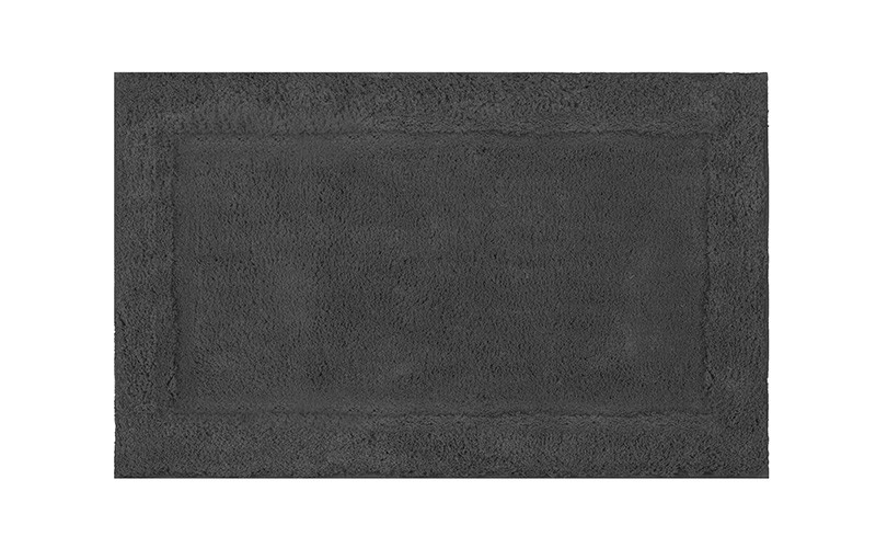 AL Saad Home Square wide border Bath mat 3 Pcs - D.Grey