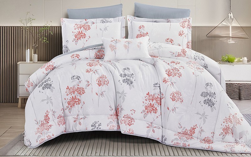 Anika Cotton Printed Comforter Bedding Set 7 PCS - King Multi Color