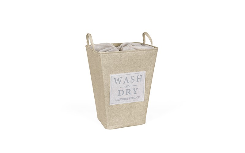 Al Saad Home Microfiber Laundry Basket - L.Beige