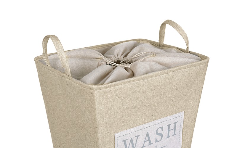 Al Saad Home Microfiber Laundry Basket - L.Beige