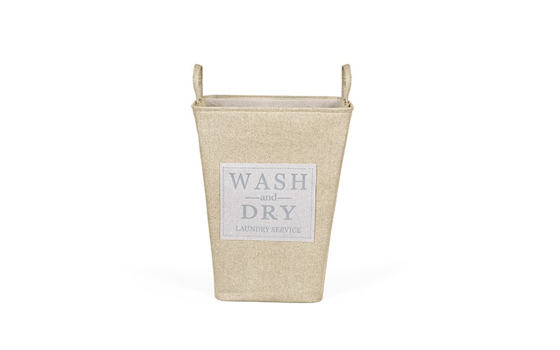 Al Saad Home Microfiber Laundry Basket - Beige