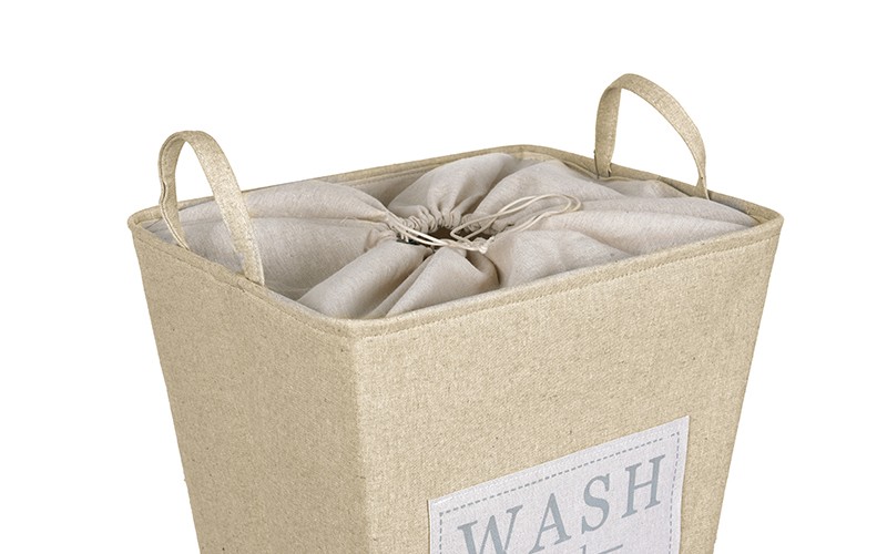 Al Saad Home Microfiber Laundry Basket - Beige