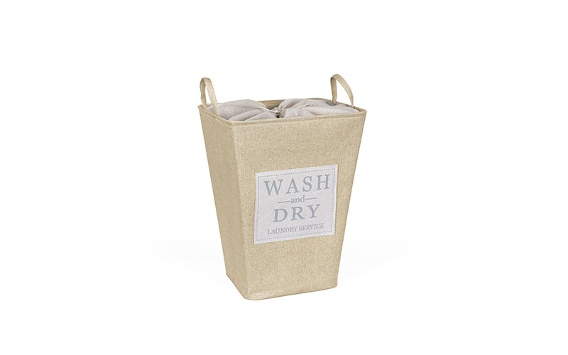 Al Saad Home Microfiber Laundry Basket - Beige