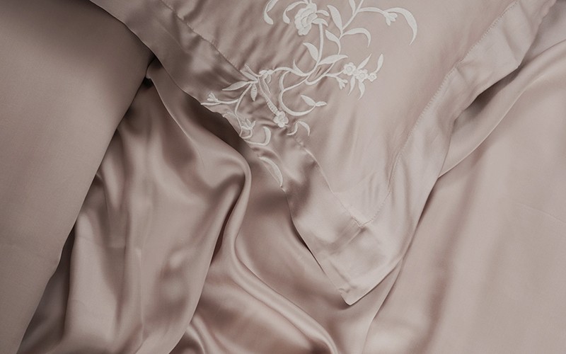 Seda Tencel Embroidered Duvet Cover Set Without Filling ( 300 TC ) 6 PCS - King D.Beige 