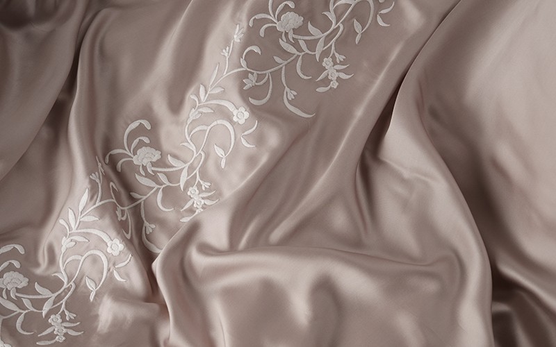 Seda Tencel Embroidered Duvet Cover Set Without Filling ( 300 TC ) 6 PCS - King D.Beige 
