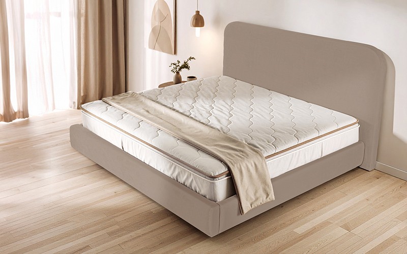 Al Saad Home Solva Bed ( 150 x 200 ) - Queen D.Beige