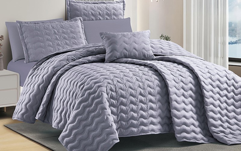 Farah Comforter Bedding Set 7 PCS - King Grey
