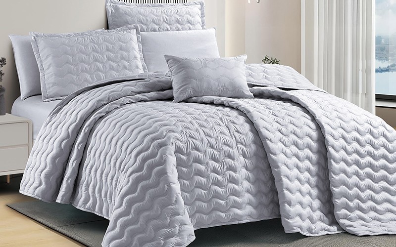 Farah Comforter Bedding Set 7 PCS - King Silver