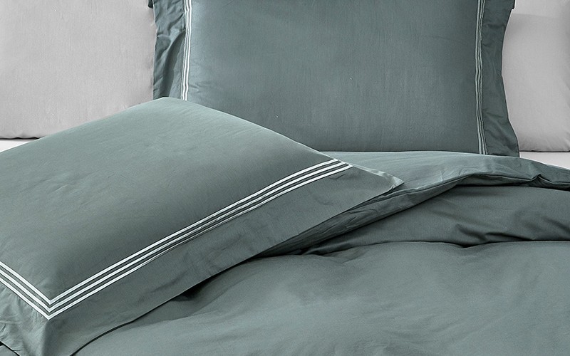 Miller Cotton Embroidered Duvet Cover Bedding Set Without Filling 6 PCS - King D.Grey