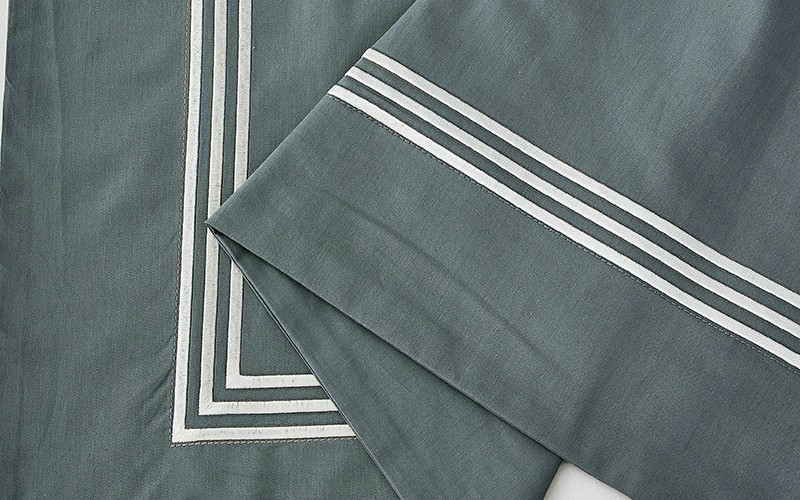 Miller Cotton Embroidered Duvet Cover Bedding Set Without Filling 6 PCS - King D.Grey