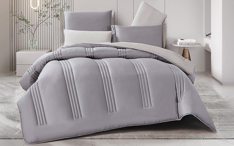Siena Cotton Comforter Bedding Set 6 PCS - King Grey 