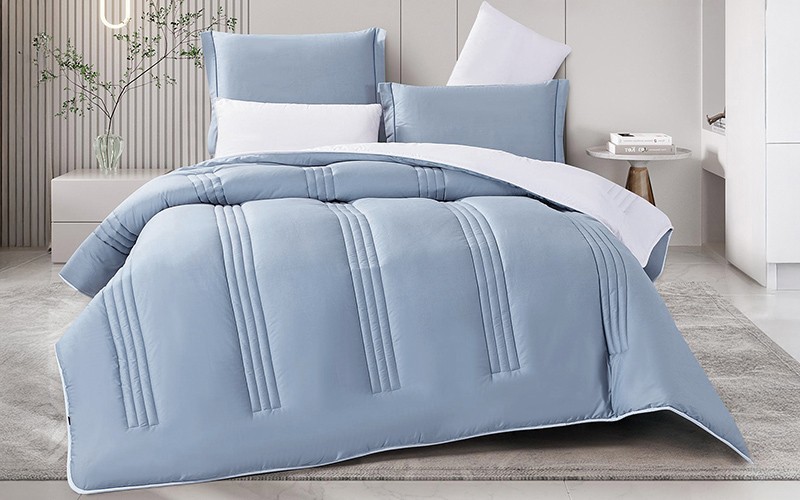 Siena Cotton Comforter Bedding Set 4 PCS - Single Blue 