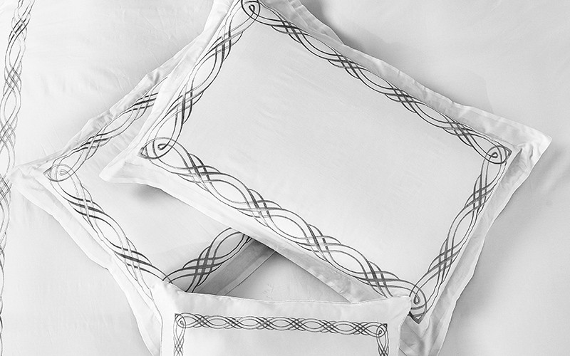Grace Cotton Embroidered Duvet Cover Set Without Filling 6 PCS - King White & Grey