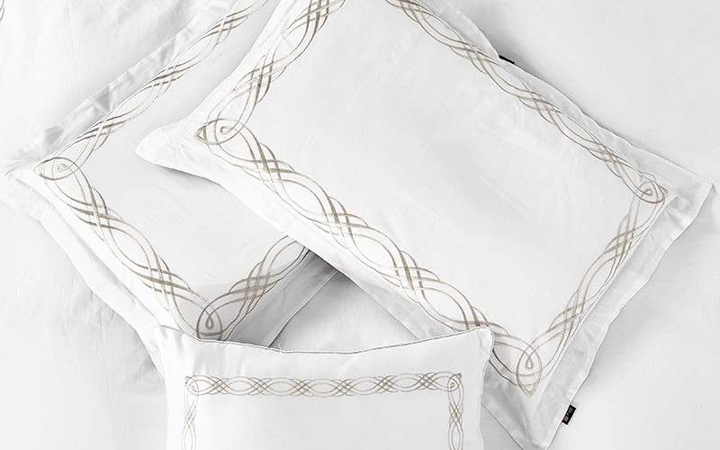 Grace Cotton Embroidered Duvet Cover Set Without Filling 6 PCS - King White & D.Beige